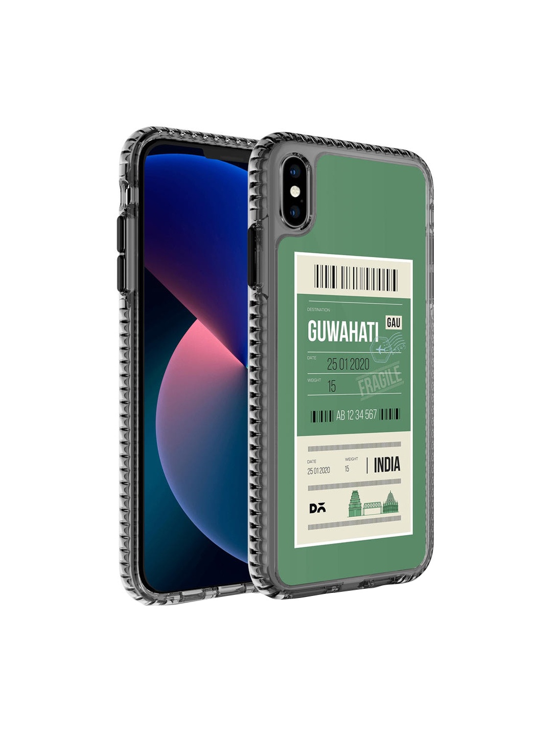 

DailyObjects Transparent & Green Printed iPhone X Back Cover