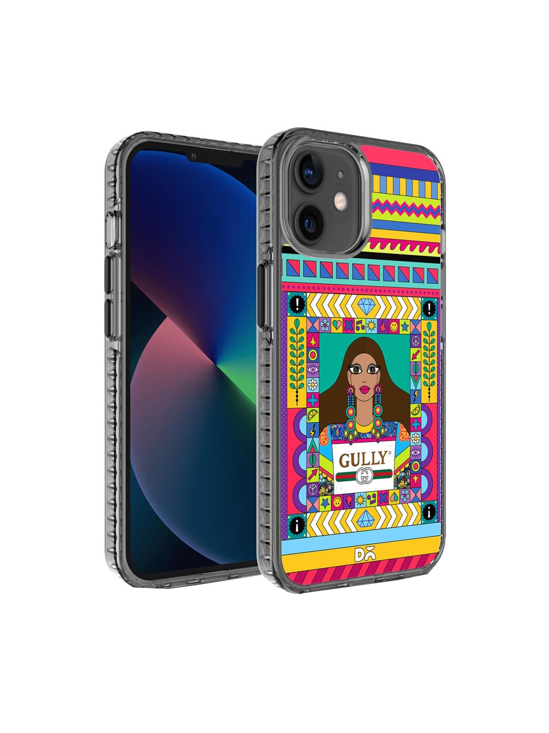 

DailyObjects Magenta Yellow & Green Printed iPhone 12 Phone Case, Multi