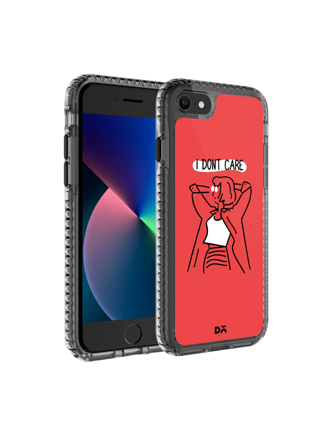 

DailyObjects Red & Grey Printed I Don't Care iPhone 8 Phone Case