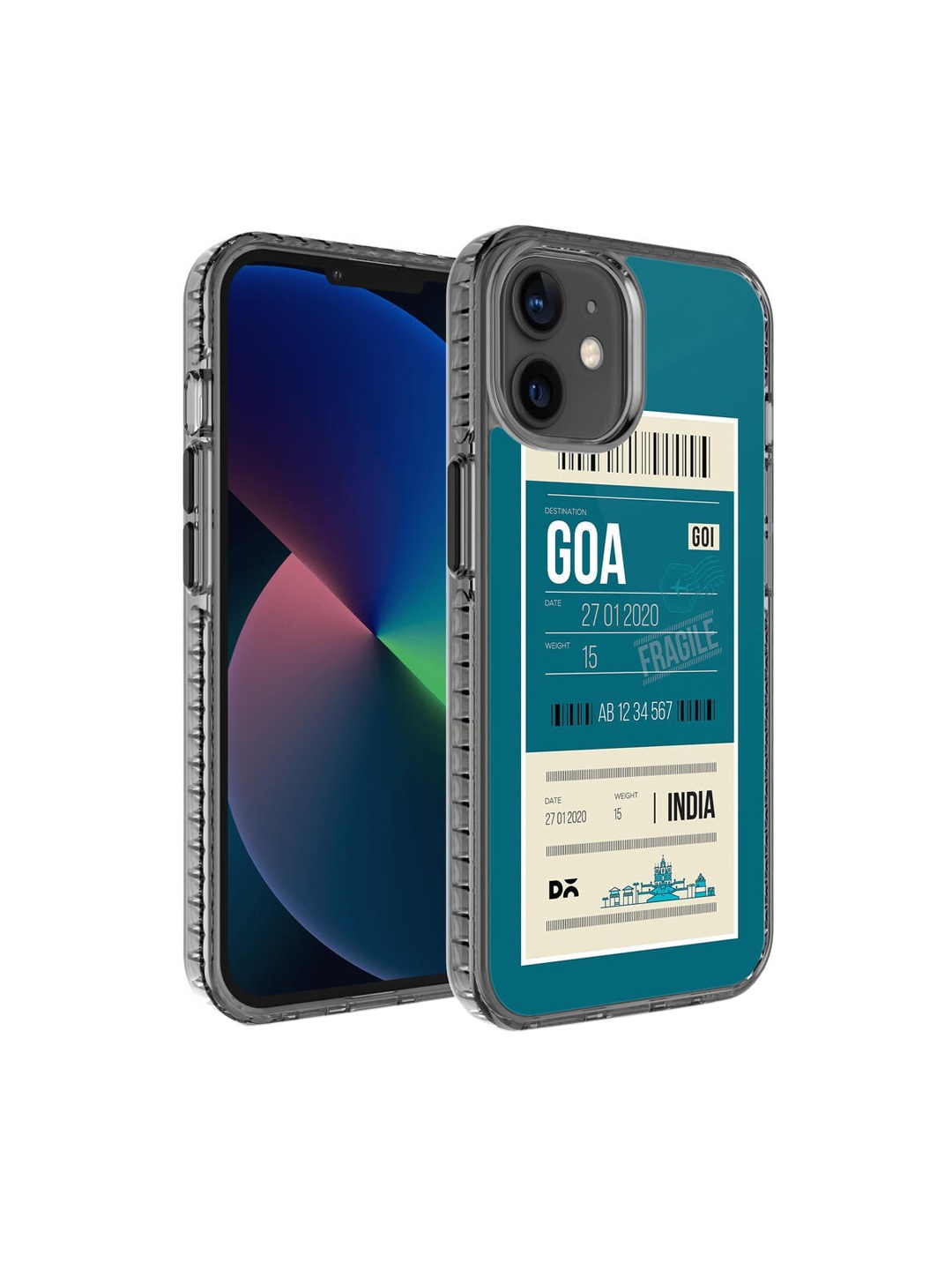 

DailyObjects Blue & White Goa City Tag iPhone 12 Stride 2.0 Case Cover, Multi