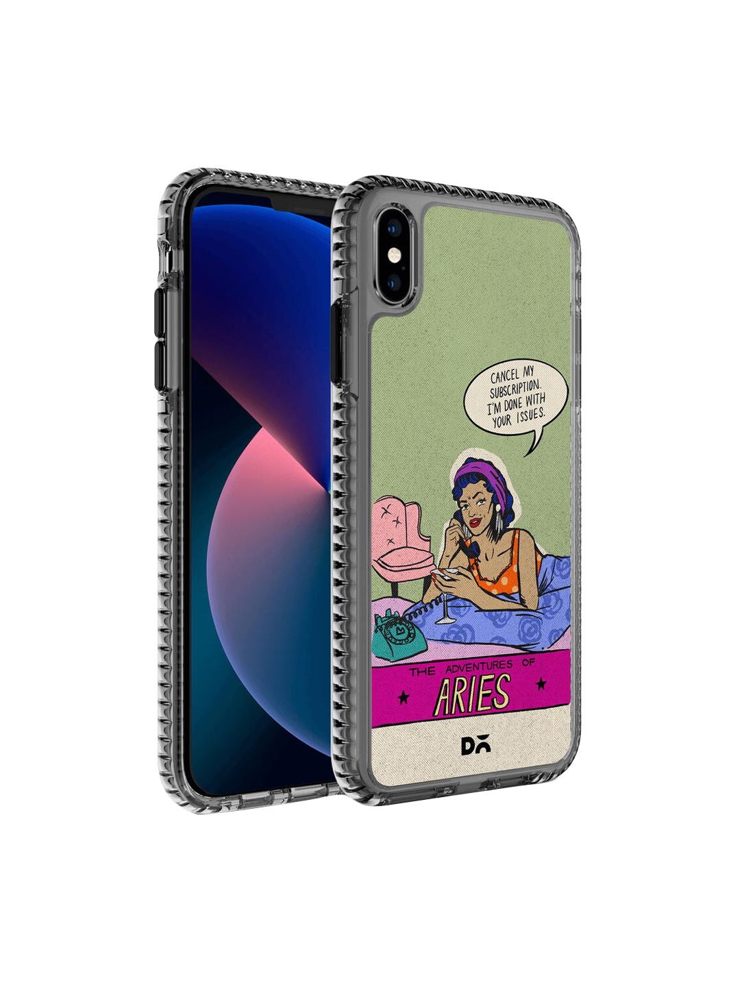 

DailyObjects Transparent & Green Printed iPhone X Back Cover