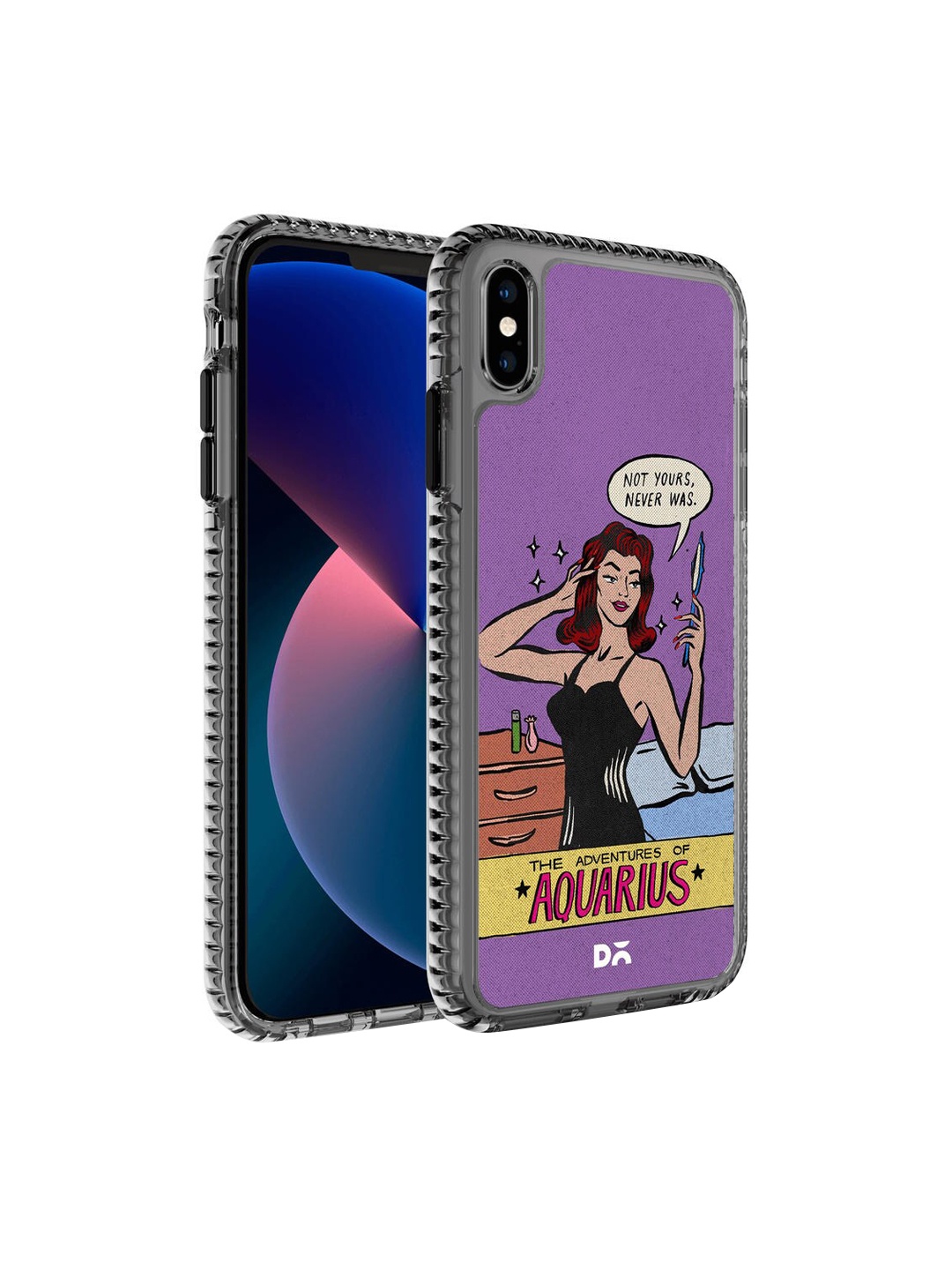

DailyObjects Purple & Black Printed iPhone X Mobile Case