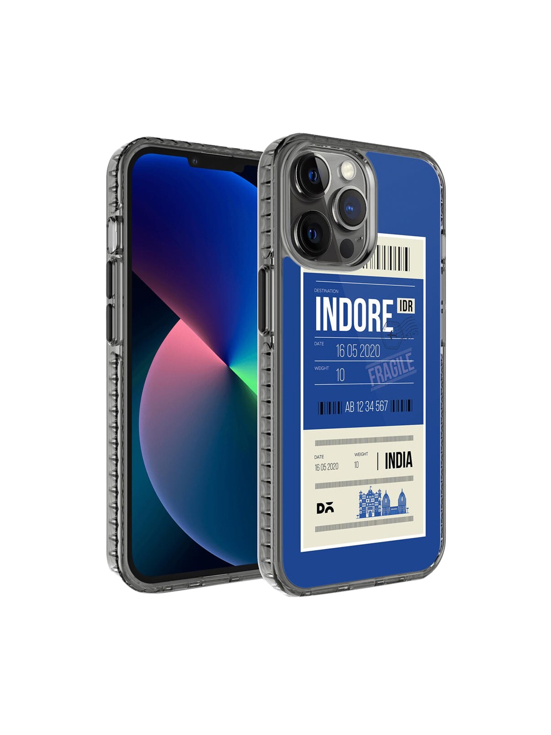 

DailyObjects Transparent & Blue Printed iPhone 12 Pro Back Cover