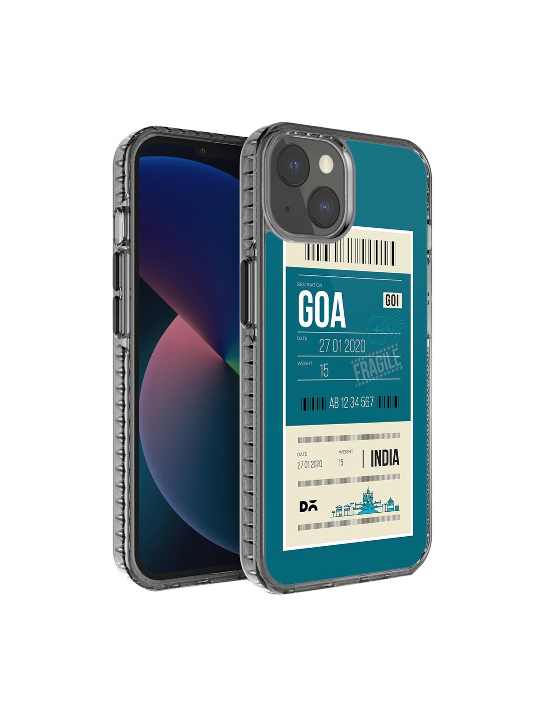 

DailyObjects Transparent & Blue Printed iPhone 13 Back Cover