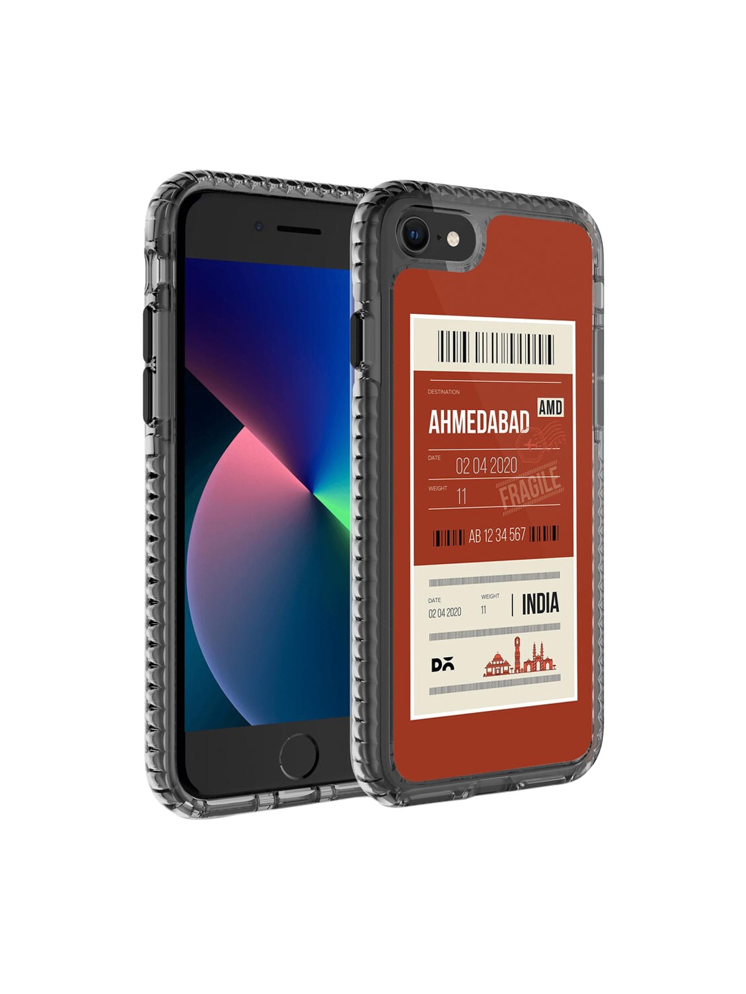 

DailyObjects Transparent & Red Printed iPhone 7 Back Cover