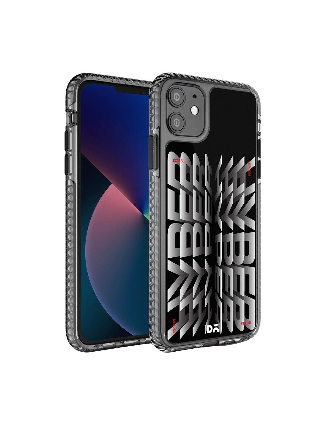 

DailyObjects Transparent & Black Printed iPhone 11 Back Cover