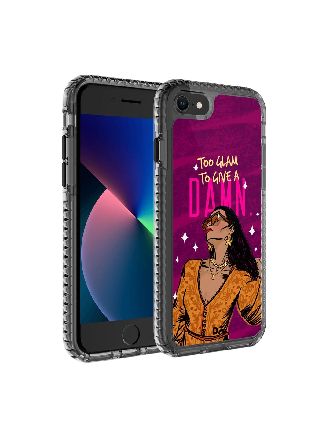 

DailyObjects Purple Printed Glam No Damn iPhone SE 2020 Phone Case