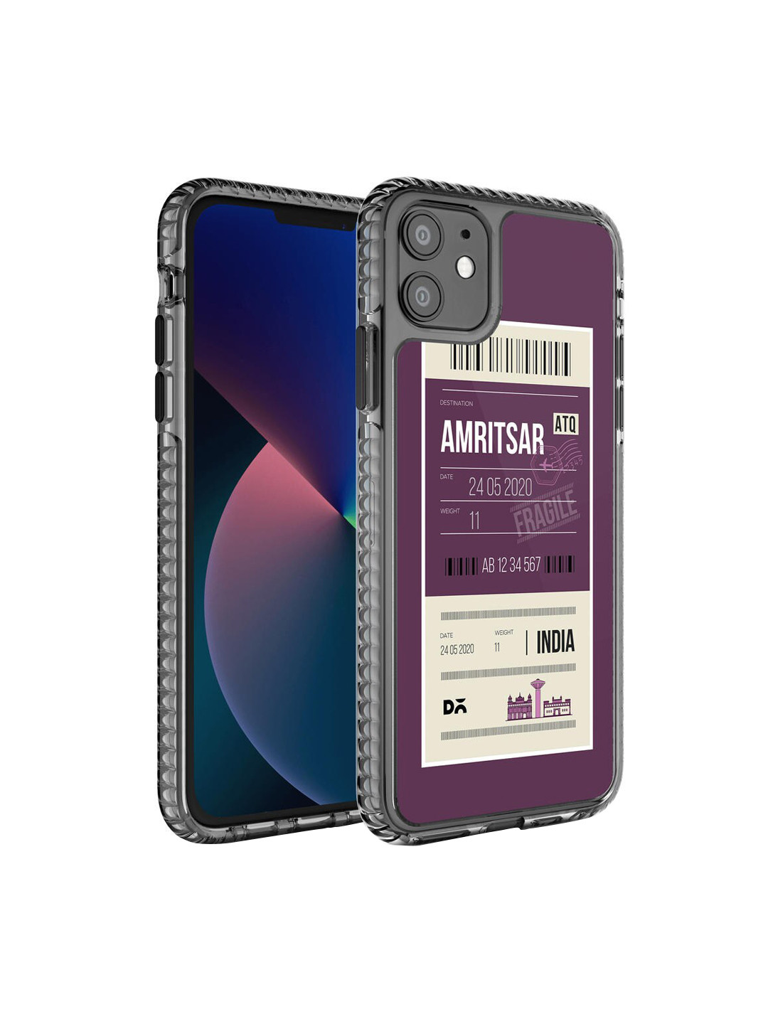 

DailyObjects Transparent & Purple Printed iPhone 11 Back Cover