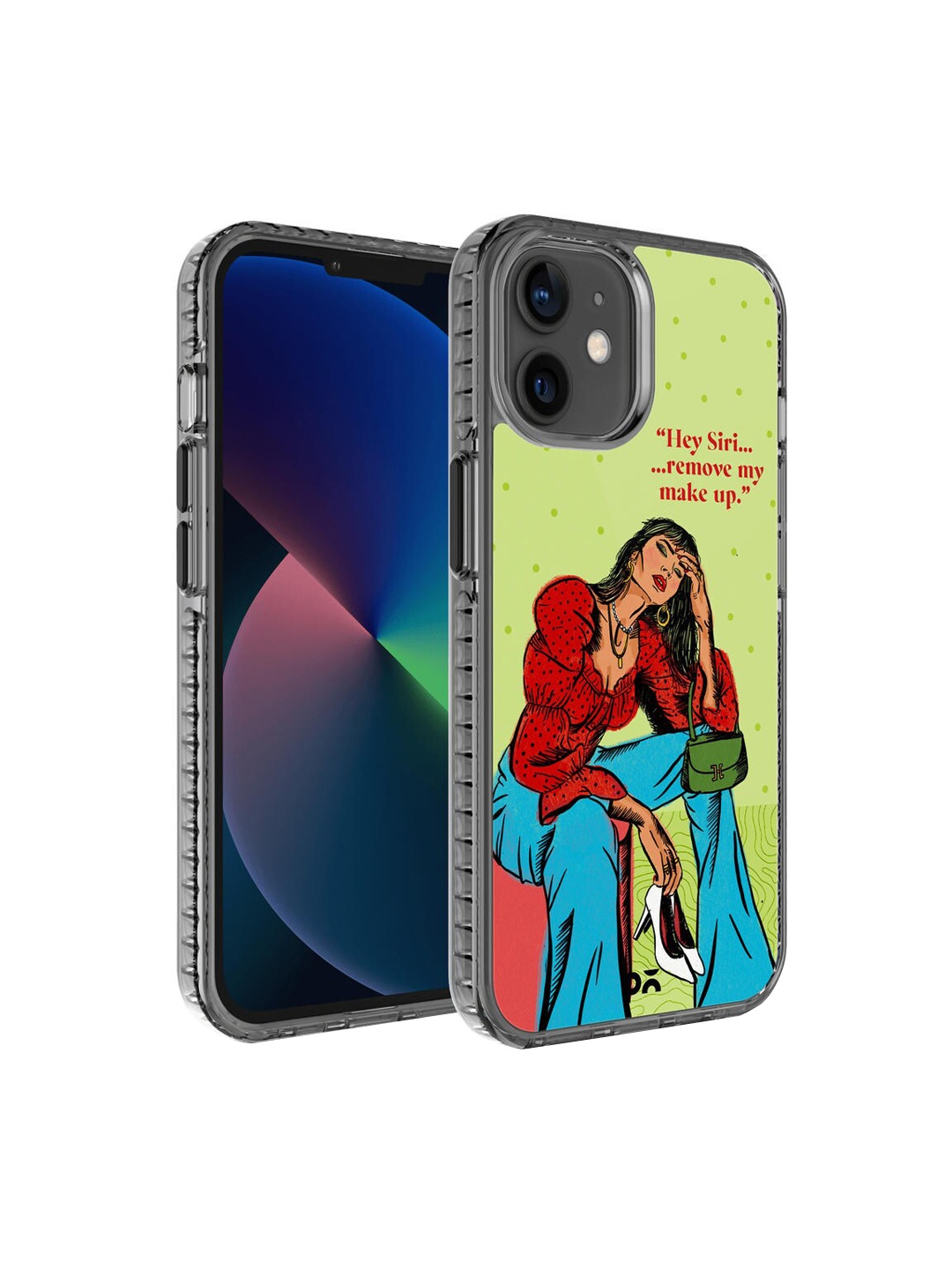 

DailyObjects Green & Red Hey Siri iPhone 12 Mini Back Case