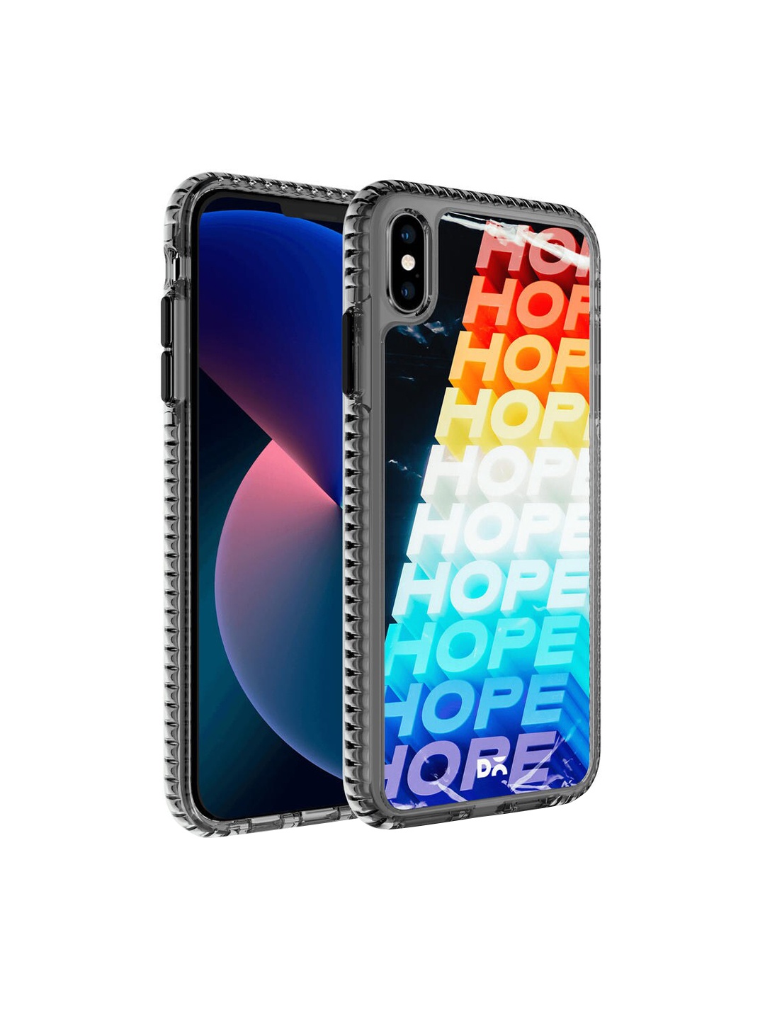 

DailyObjects Transparent & Blue Printed iPhone XS Back Cover