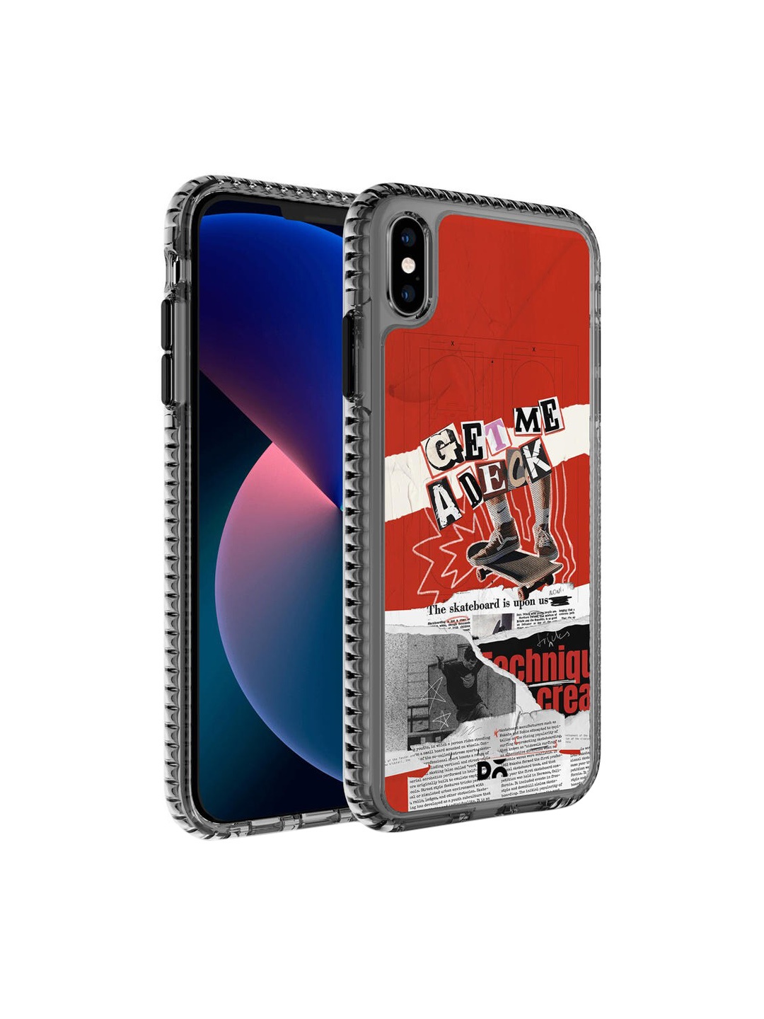 

DailyObjects Transparent & Red Printed iPhone X Back Cover