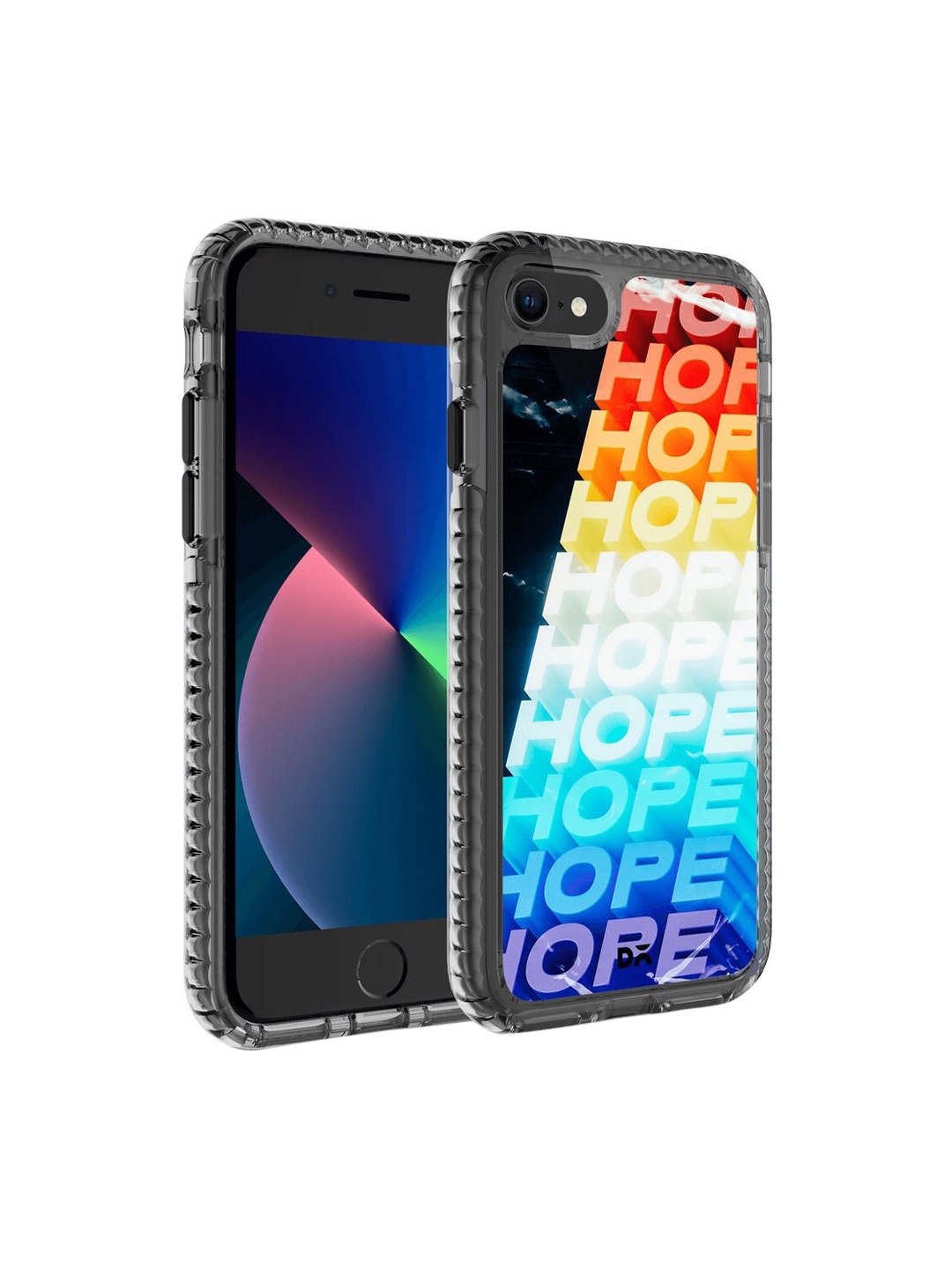 DailyObjects Transparent & Blue Printed iPhone 8 Back Cover