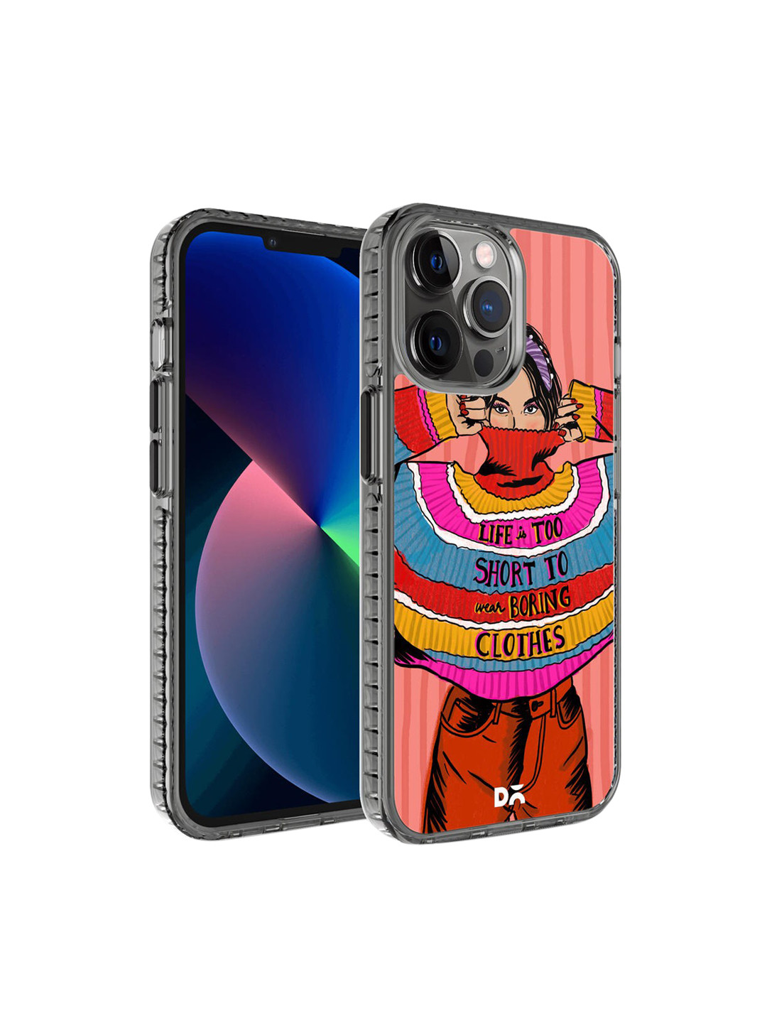 

DailyObjects Pink & Red Printed iPhone 12 Pro Phone Case