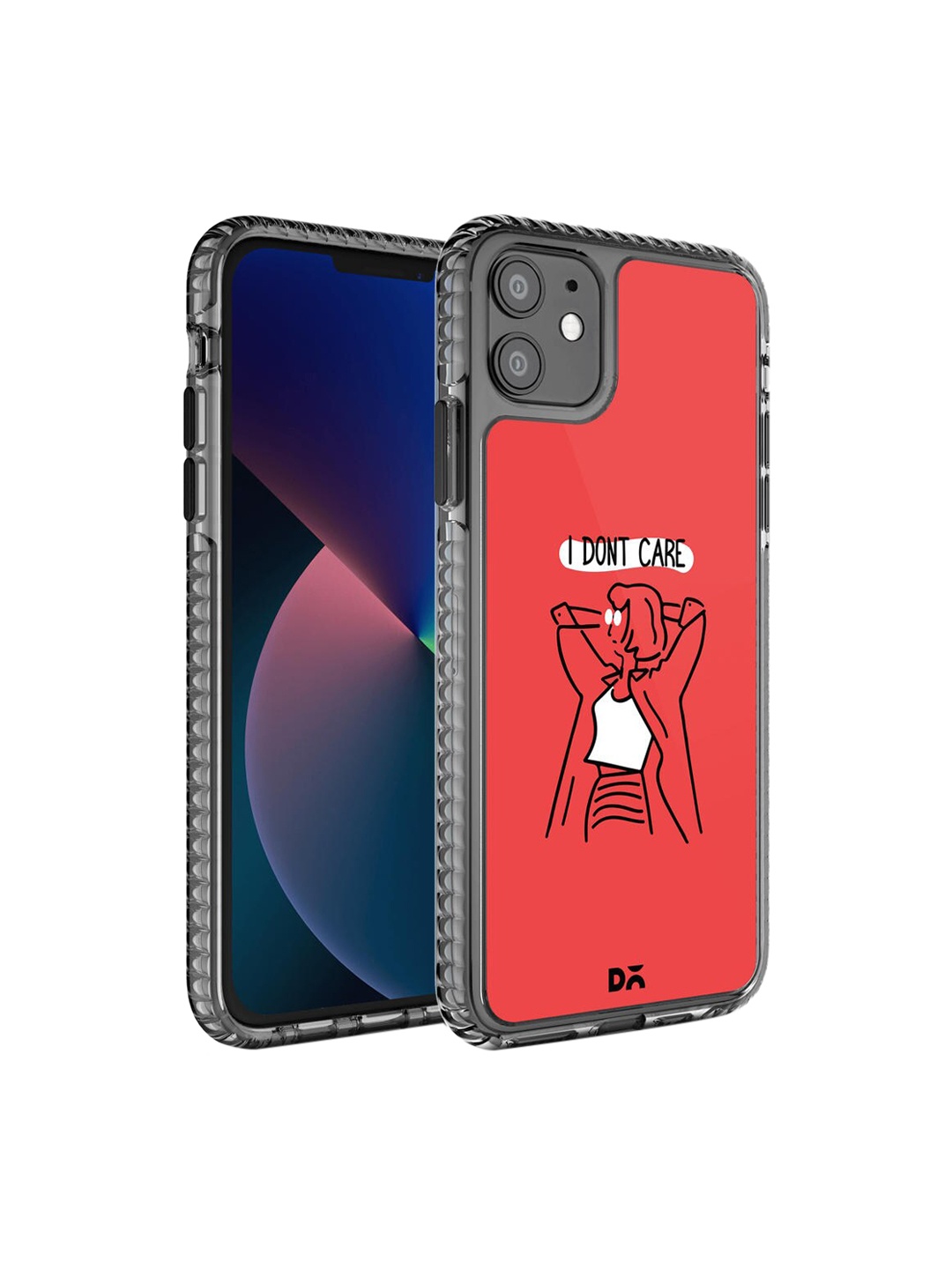 

DailyObjects Red & Black Printed I Don't Care iPhone 11 Phone Case