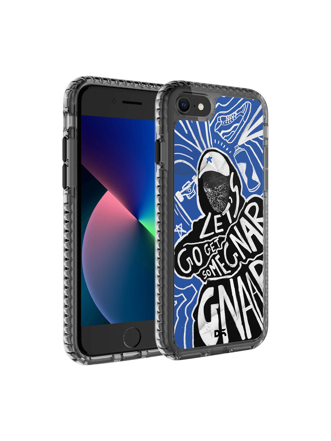 

DailyObjects Blue & Black Gnarcotic Printed Stride 2.0 iPhone 7 Case Cover