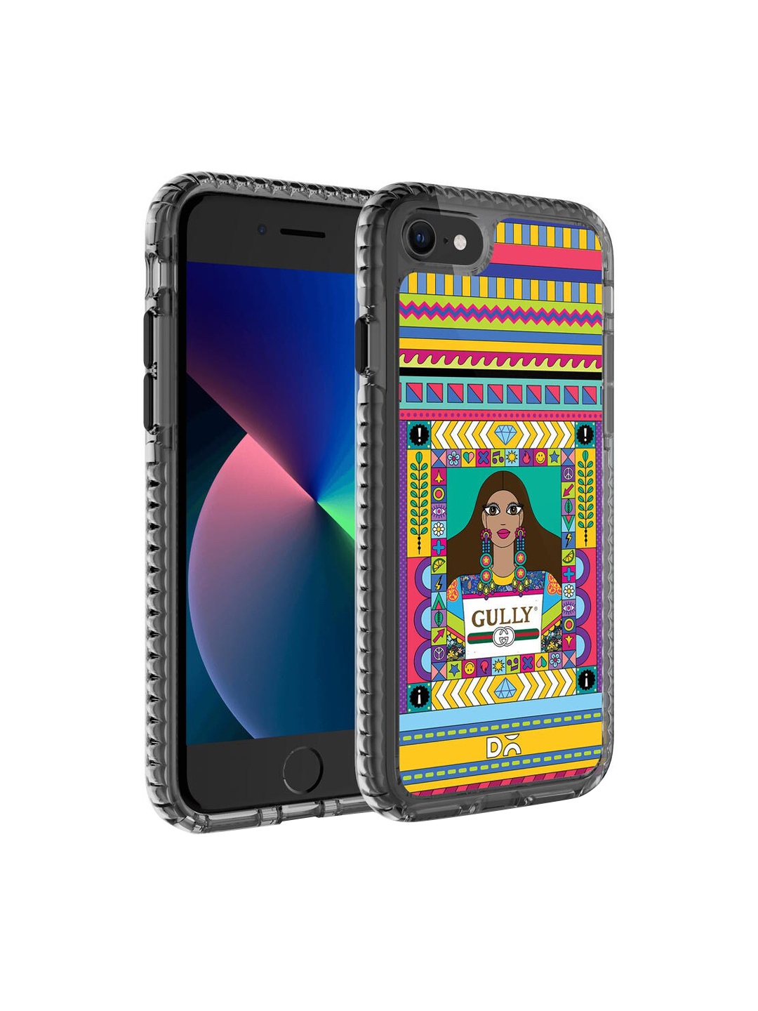 

DailyObjects Black & Blue Printed Gully Gal Stride iPhone 8 Phone Case