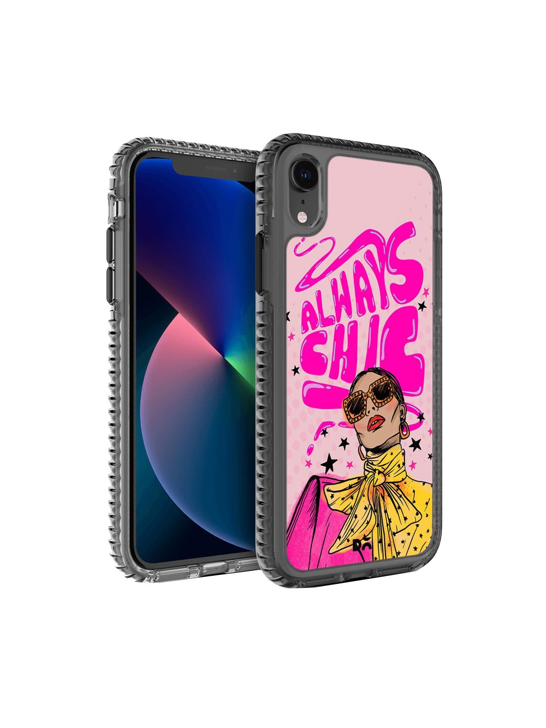 

DailyObjects Black & Pink Printed GAlways Chic Stride iPhone XR Phone Case