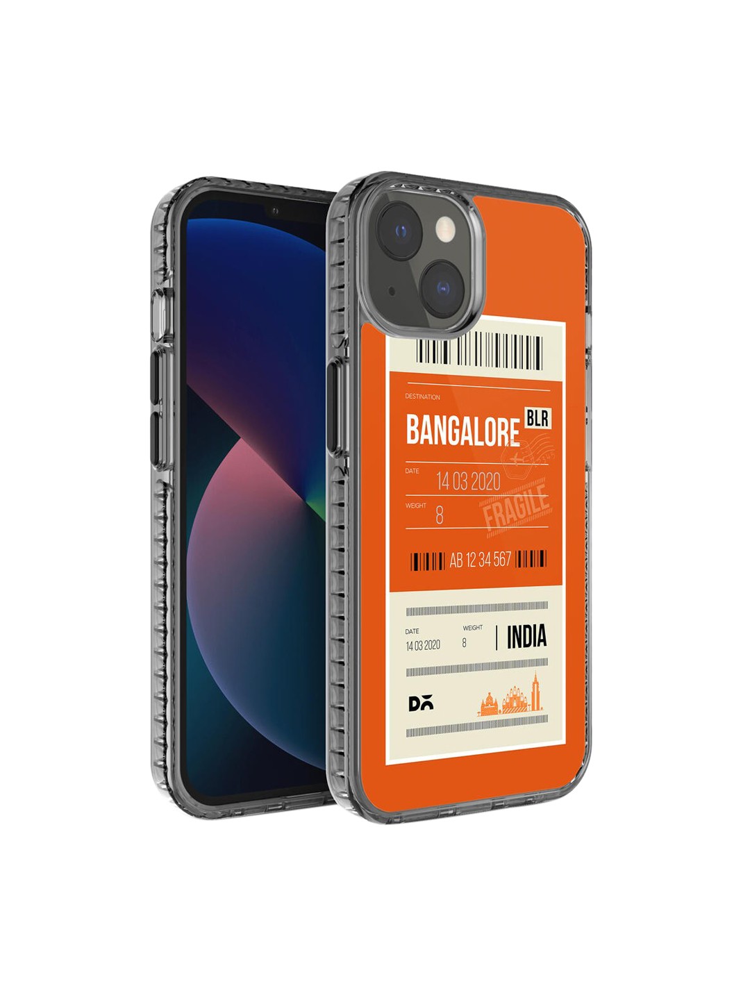 

DailyObjects Orange Printed Bangalore City Tag Stride 2.0 iPhone 13 Mini Case Cover, Multi
