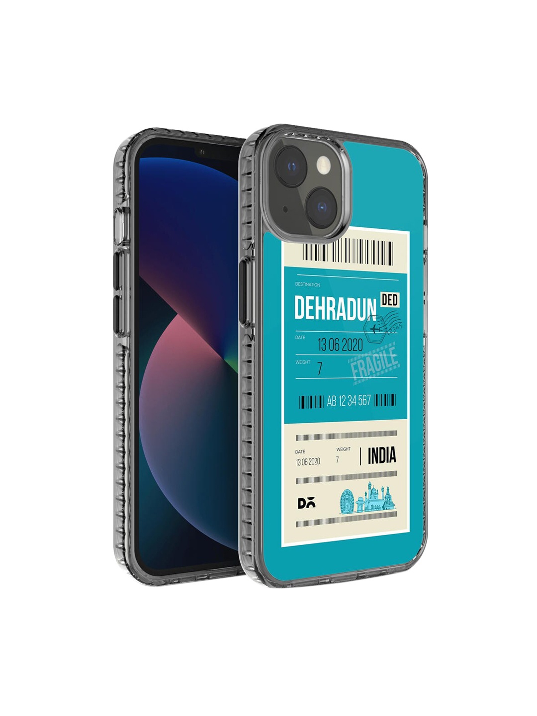 

DailyObjects Teal & White Printed iPhone 13 Mini Mobile Case