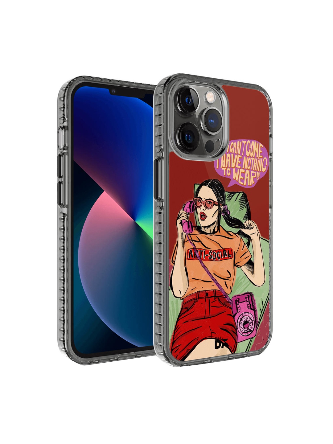 

DailyObjects Maroon & Orange Printed Anti Social Babe iPhone 12 Pro Phone Case