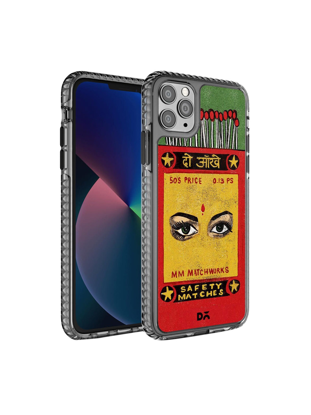 

DailyObjects Black & Yellow Printed Do Aakhein Matchbox Stride iPhone 11Pro Phone Case