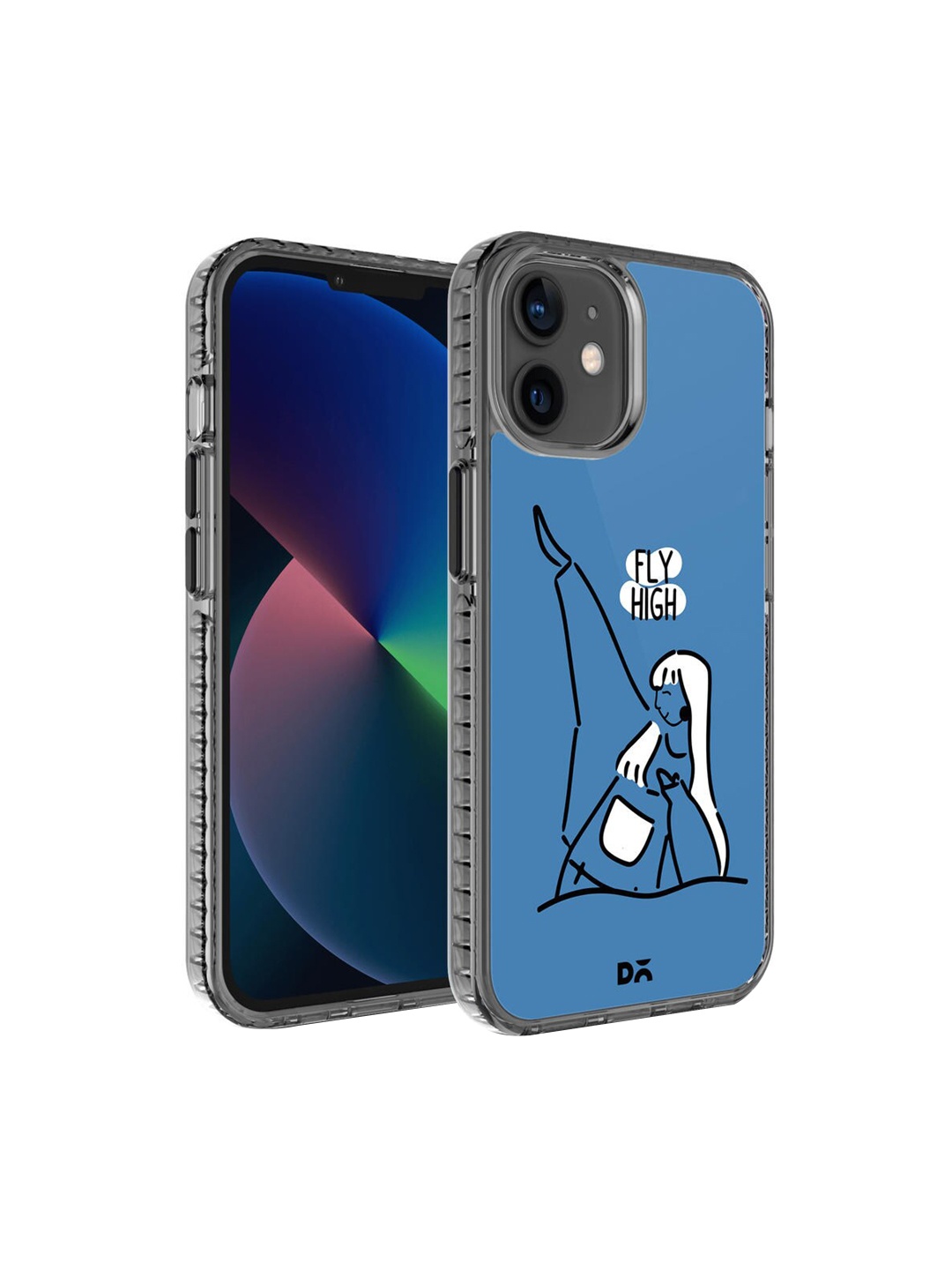 

DailyObjects Black & Blue Printed Flying High Stride iPhone 12 Mini Phone Case