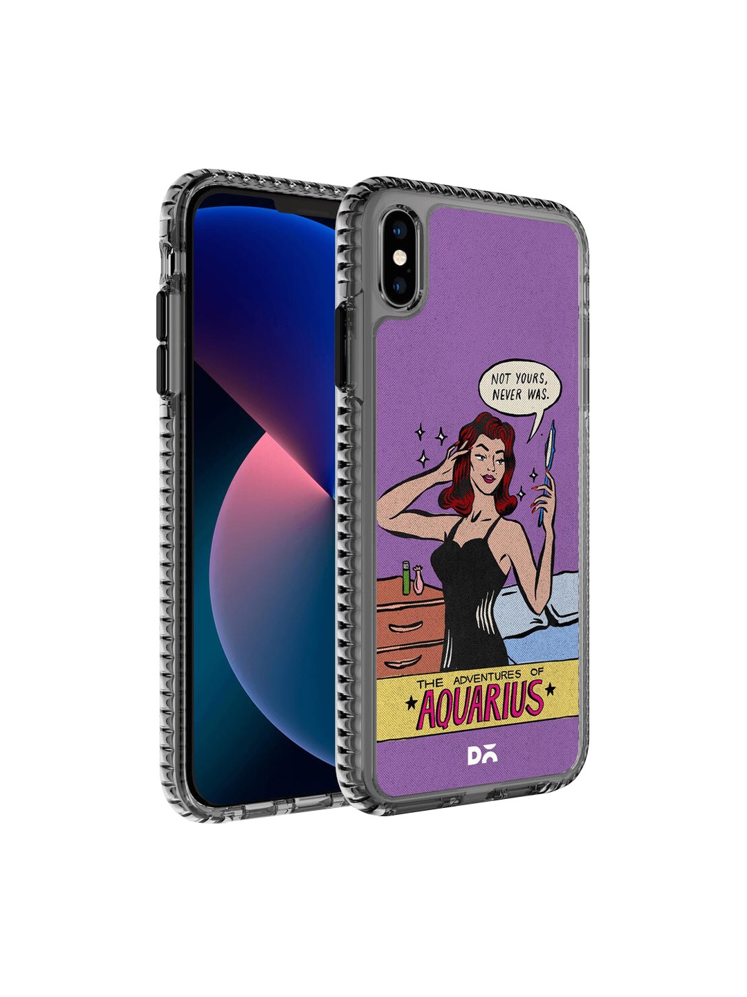 

DailyObjects Purple & Black Printed iPhone XS Mobile Case