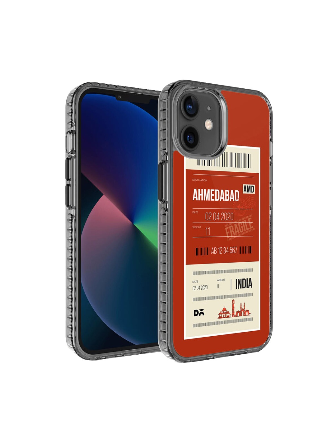 

DailyObjects Transparent & Red Printed iPhone 12 Back Cover