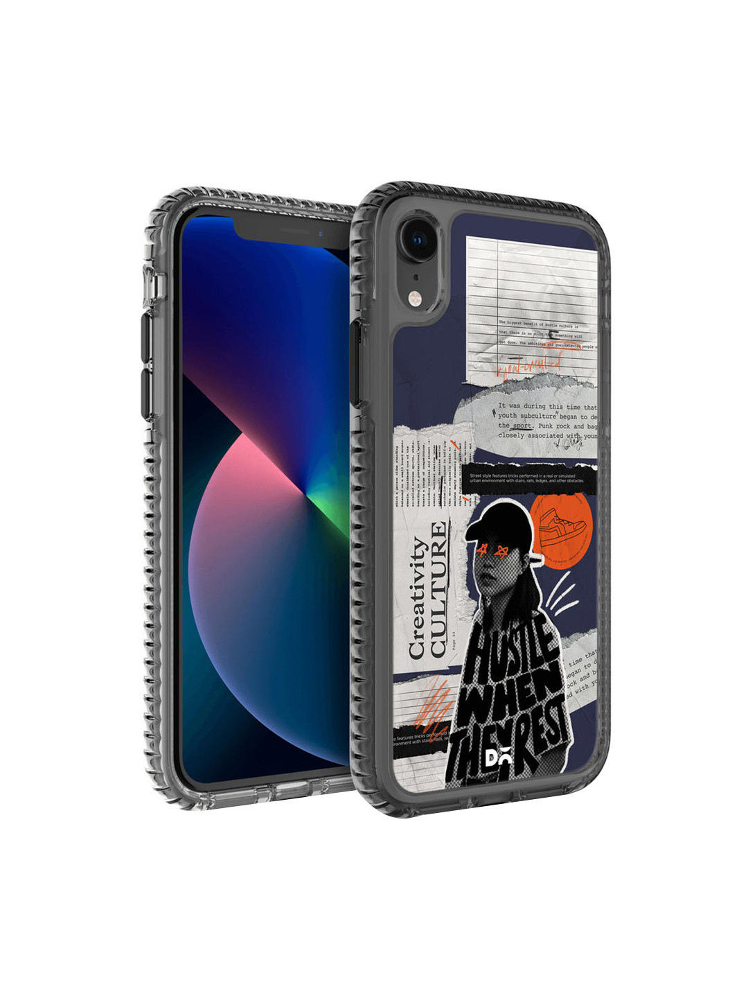 

DailyObjects Black & Blue Printed Hustle When They Rest Stride iPhone XR Phone Case