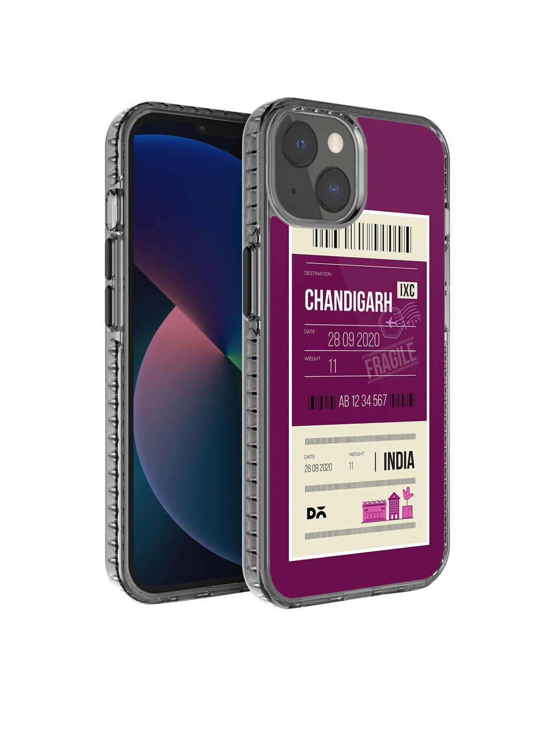 

DailyObjects Purple & White Chandigarh City Tag iPhone 13 Mini Stride 2.0 Case Cover, Multi