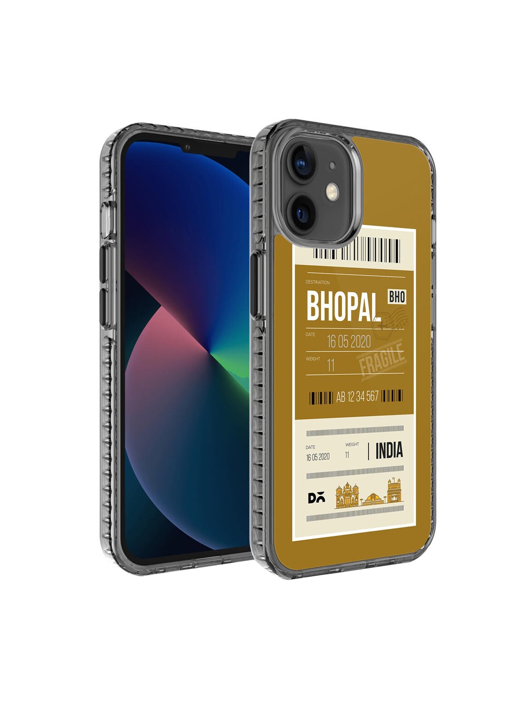 DailyObjects Transparent & Yellow Printed iPhone 12 Mini Back Cover