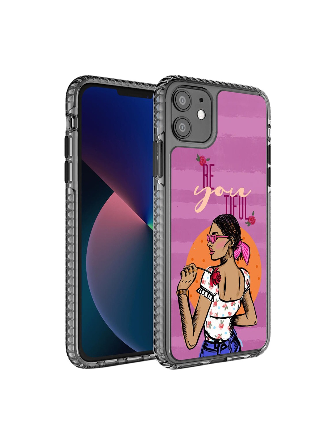 

DailyObjects Black & Purple Printed Be You Tiful Stride iPhone 11 Phone Case