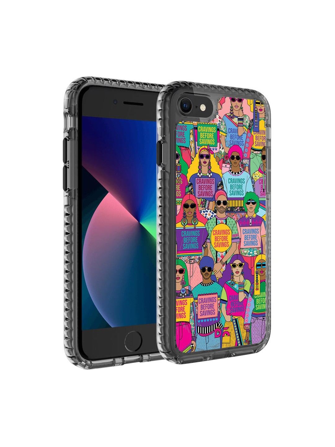

DailyObjects Purple & Yellow Cravings Before Savings iPhone 7 Stride 2.0 Case Cover, Multi
