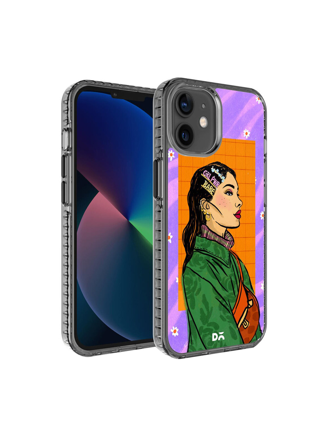 

DailyObjects Purple & Orange Girl Power Babe iPhone 12 Stride 2.0 Case Cover, Multi