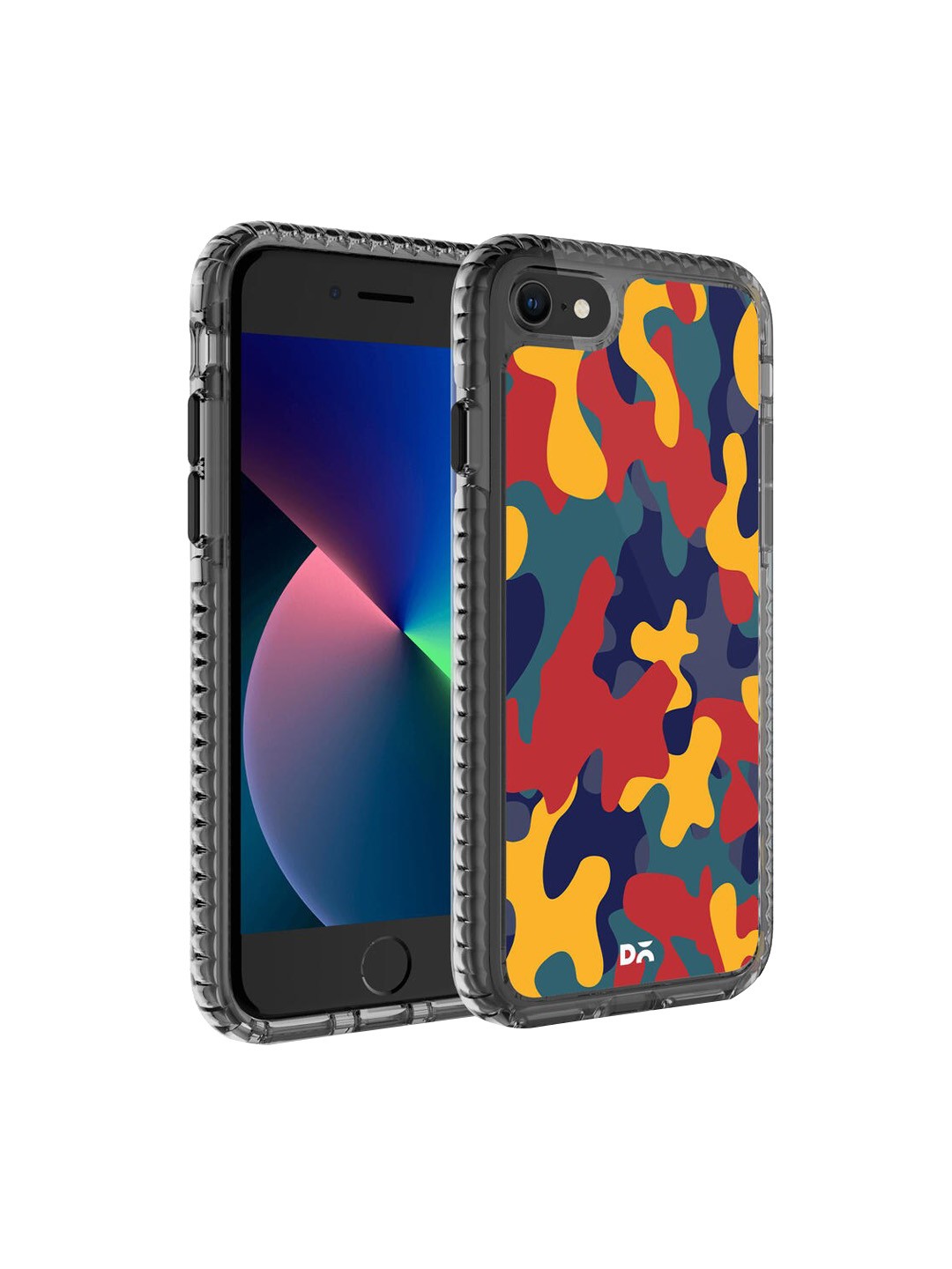 

DailyObjects Multo Colored Printed Color Block Camo iPhone 8 Phone Case, Multi