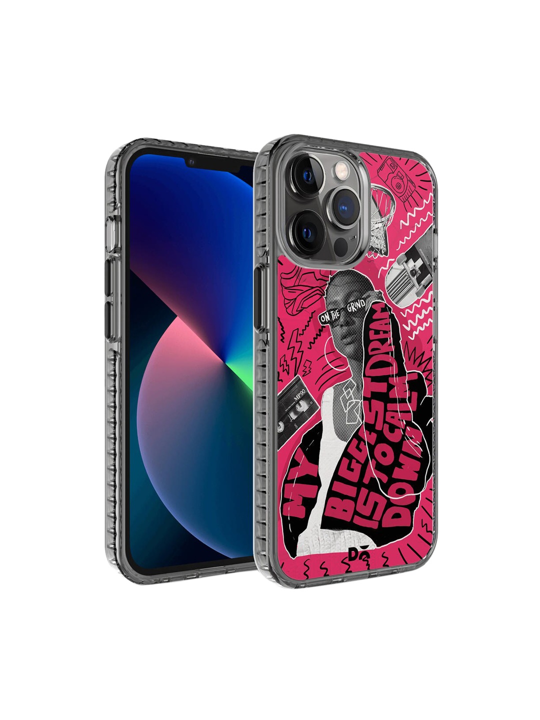 

DailyObjects Black & Pink Printed Down The Street Stride iPhone 12 Pro Phone Case