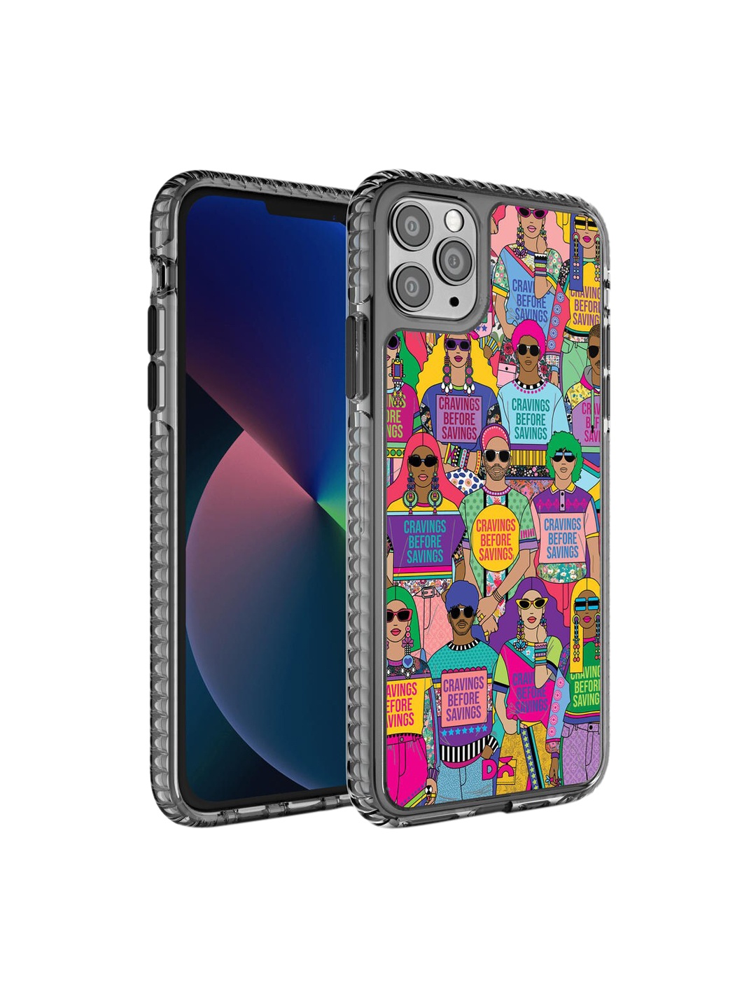 

DailyObjects Black & Purple Printed Cravings Before Savings Stride iPhone 11 Pro Phone Case