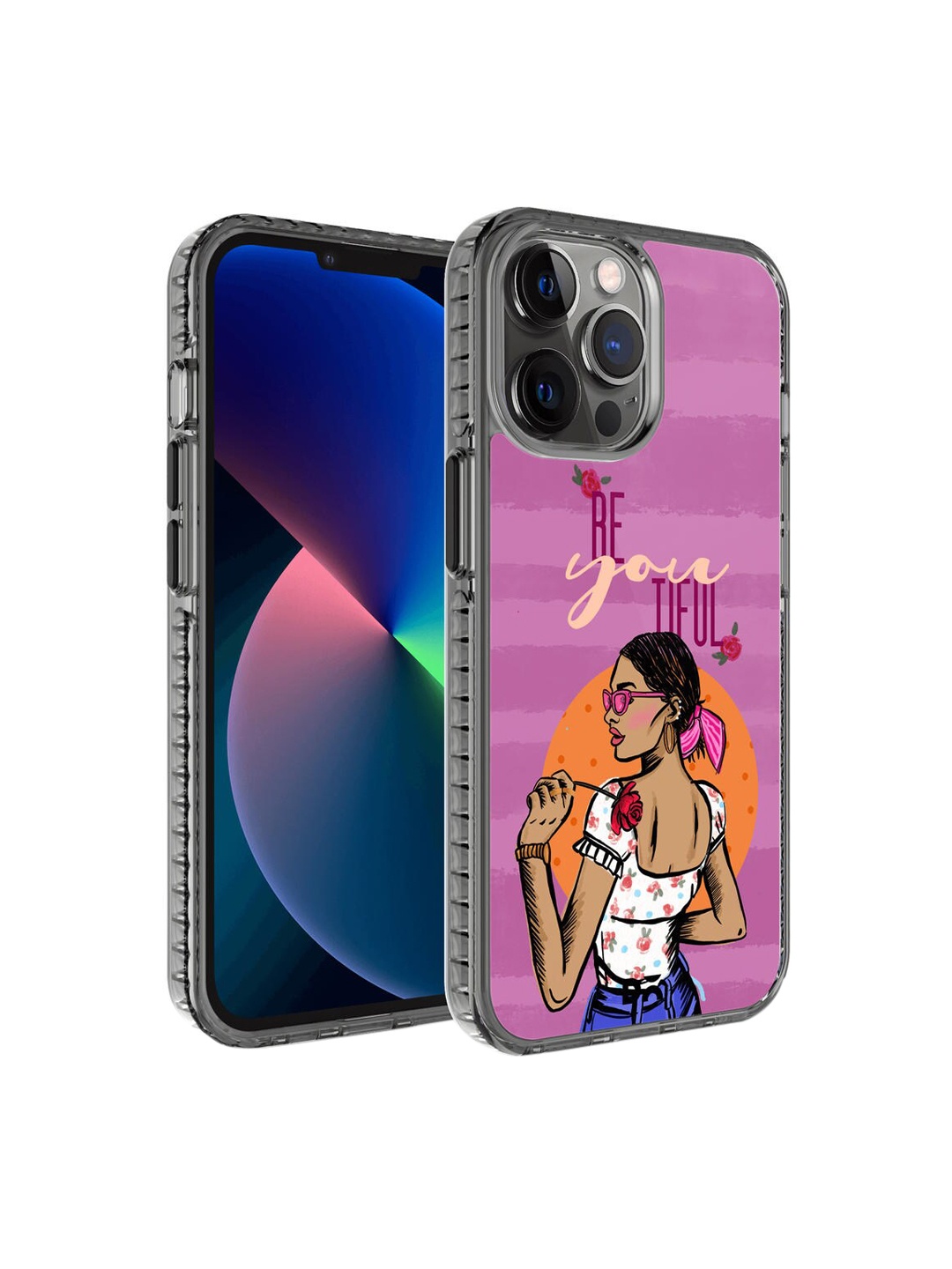 

DailyObjects Purple & Orange Be You Tiful Stride 2.0 iPhone 12 Pro Phone Case