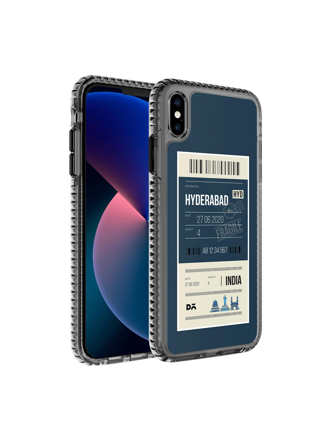 

DailyObjects Black & Navy Blue Printed Quirky Sustainable Apple iPhone XS Max Mobile Back Cover, Multi