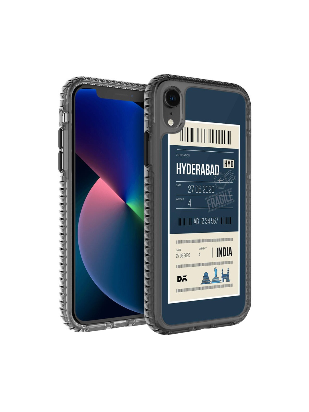 

DailyObjects Blue & Black Hyderabad City Tag Stride 2.0 iPhone XR Phone Case