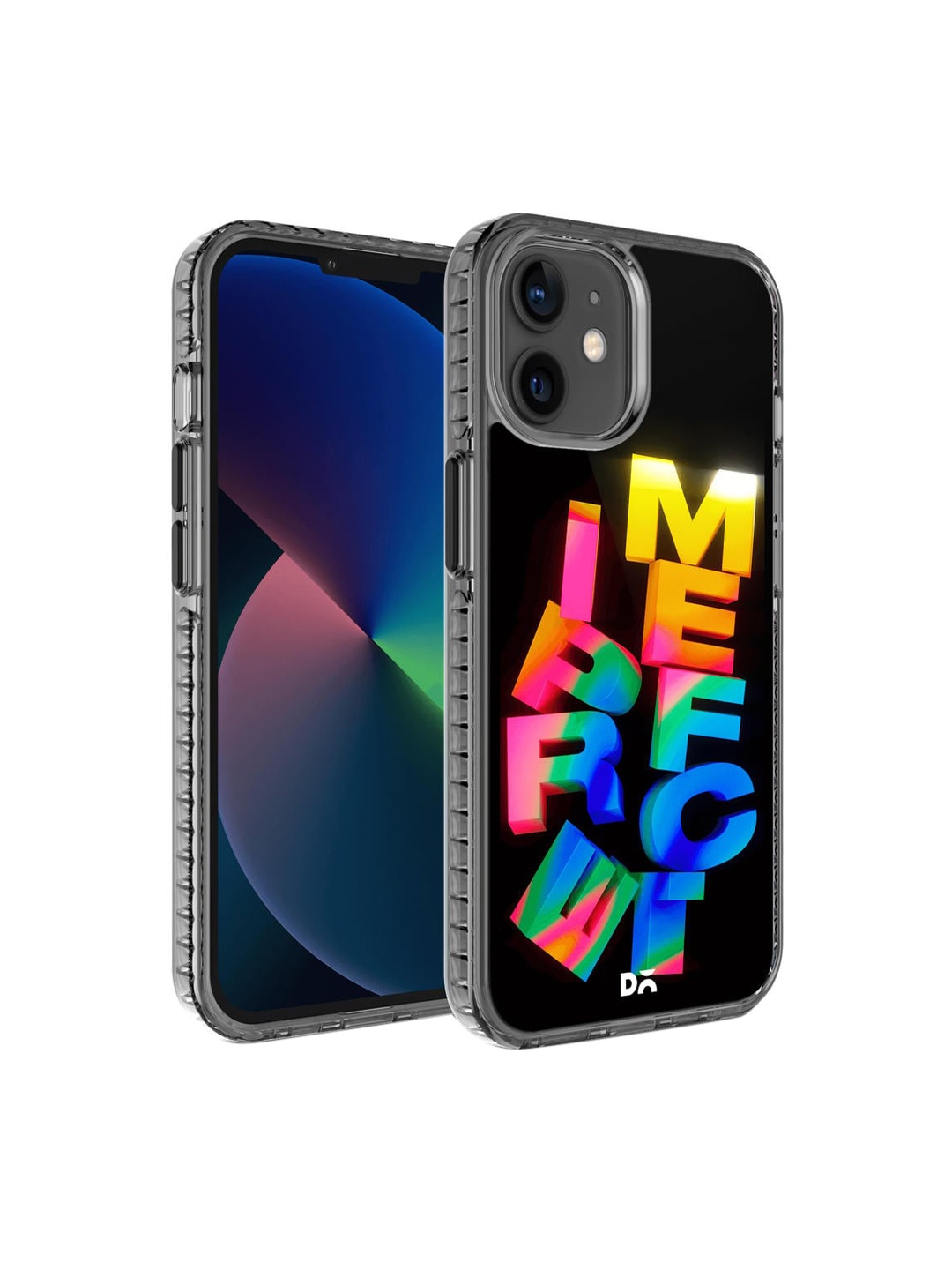 

DailyObjects Black Printed iPhone 12 Back Case, Multi