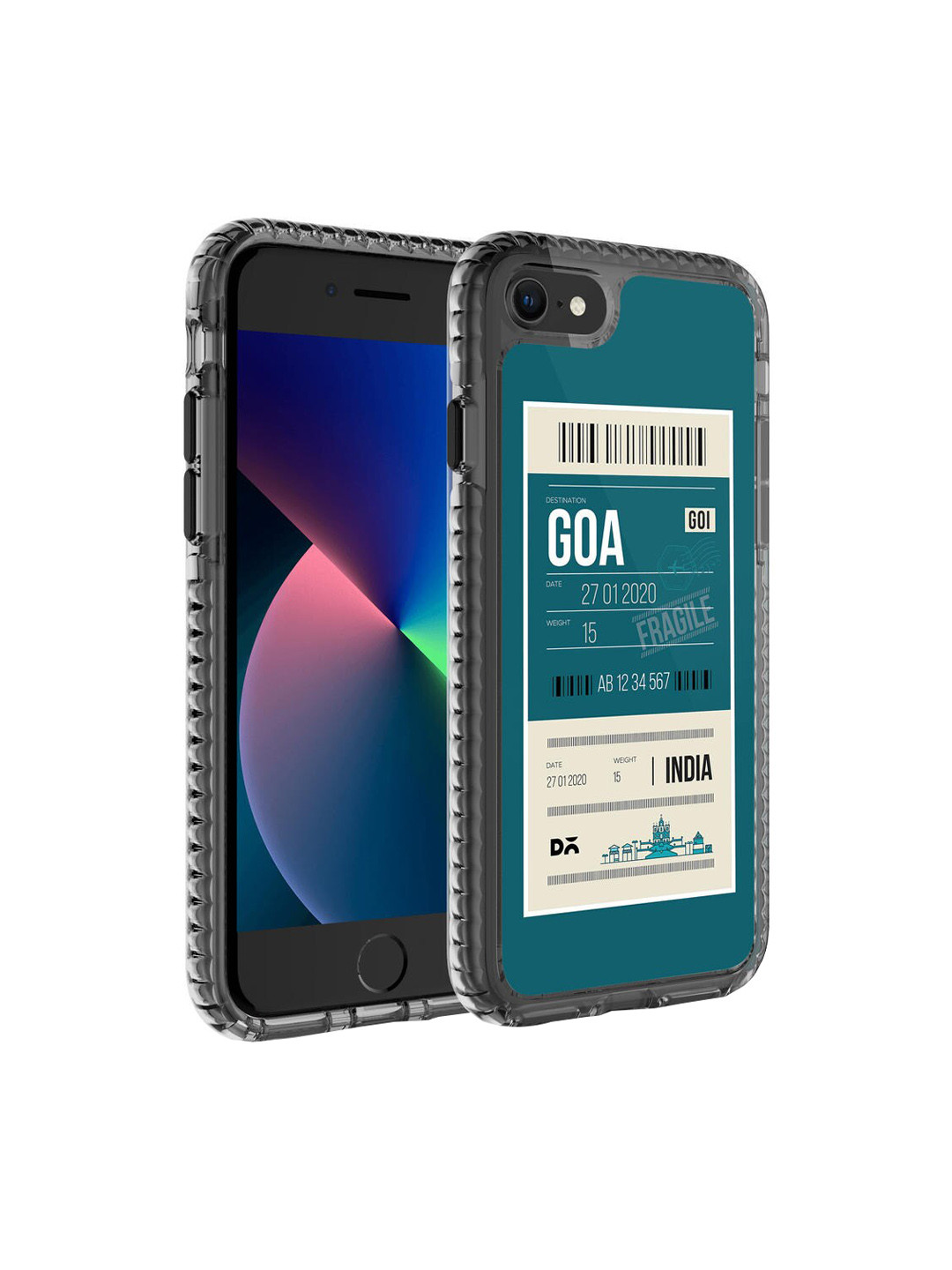 

DailyObjects Blue & White Printed Goa City Tag Stride 2.0 iPhone 8 Phone Case, Multi