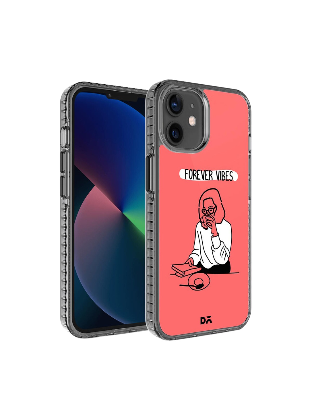 

DailyObjects Peach & White Forever Vibes iPhone 12 Stride 2.0 Case Cover, Multi