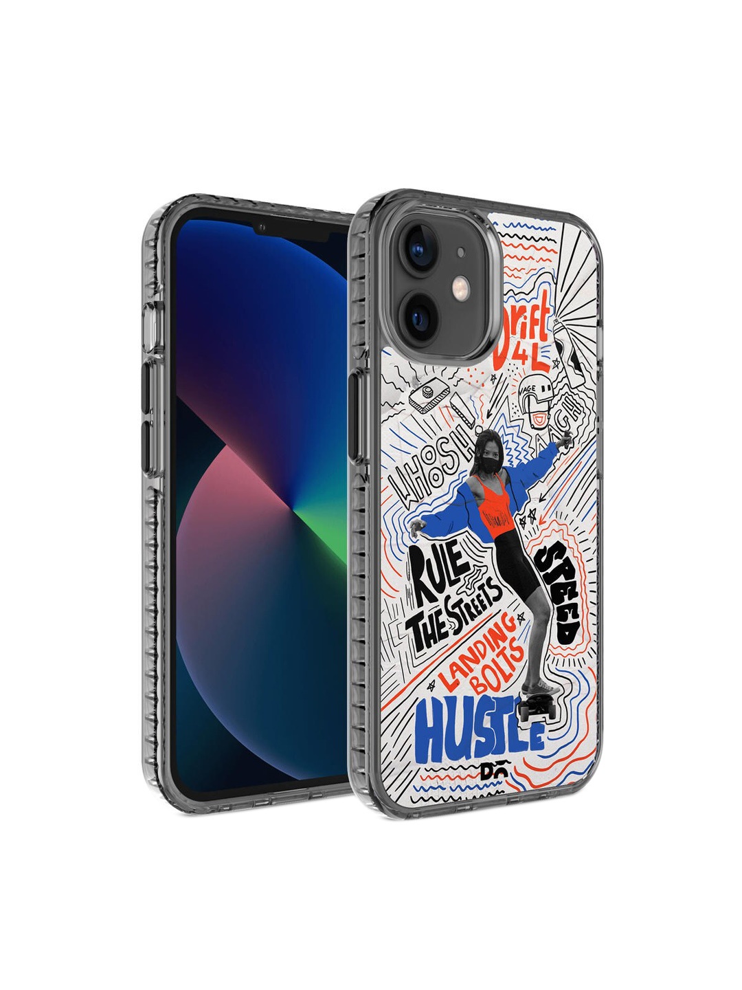 

DailyObjects White & Black Drift4L iPhone 12 Back Case