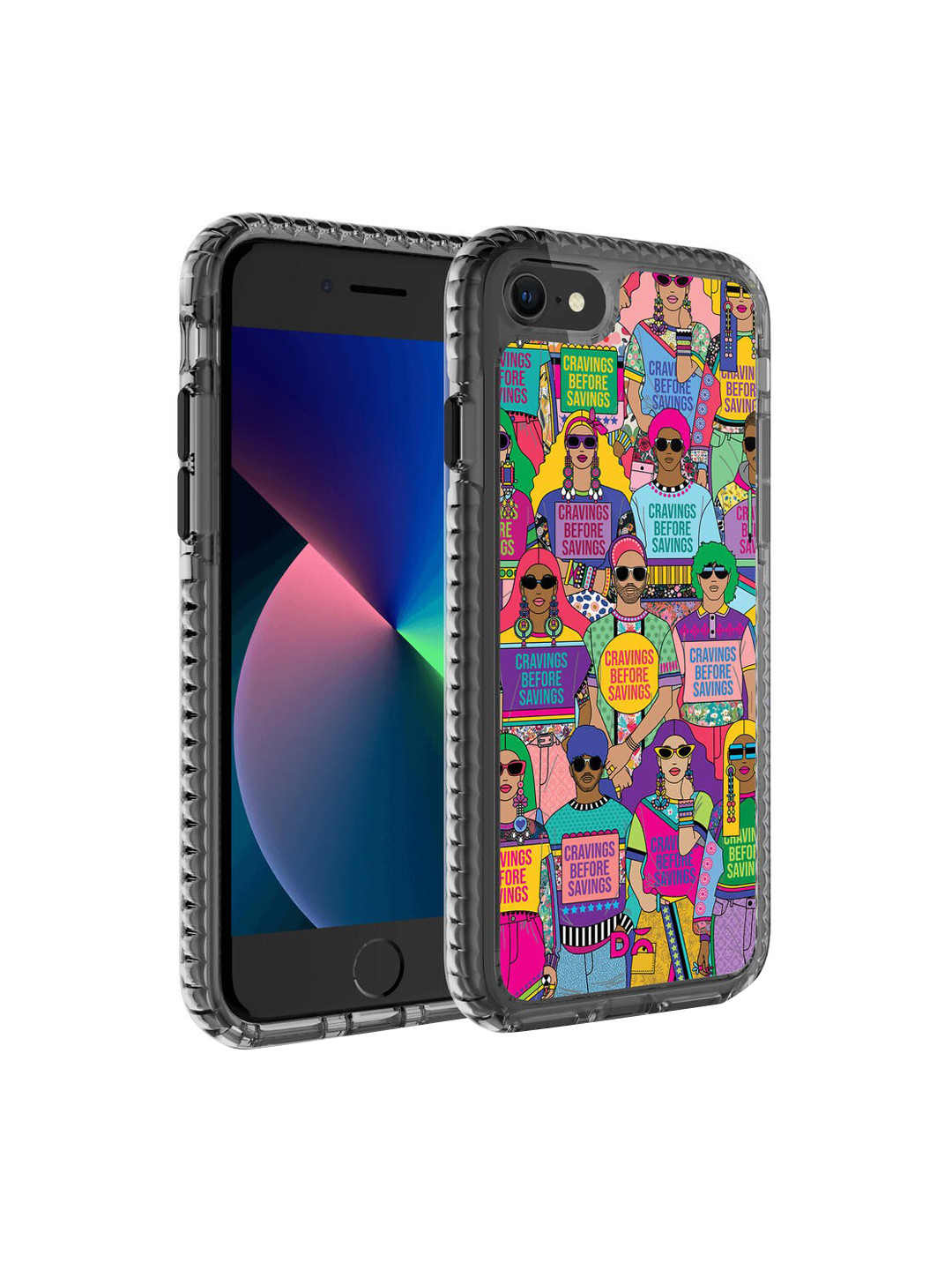 

DailyObjects Blue & Pink Cravings Before Savings Stride Printed iPhone 8 Phone Case