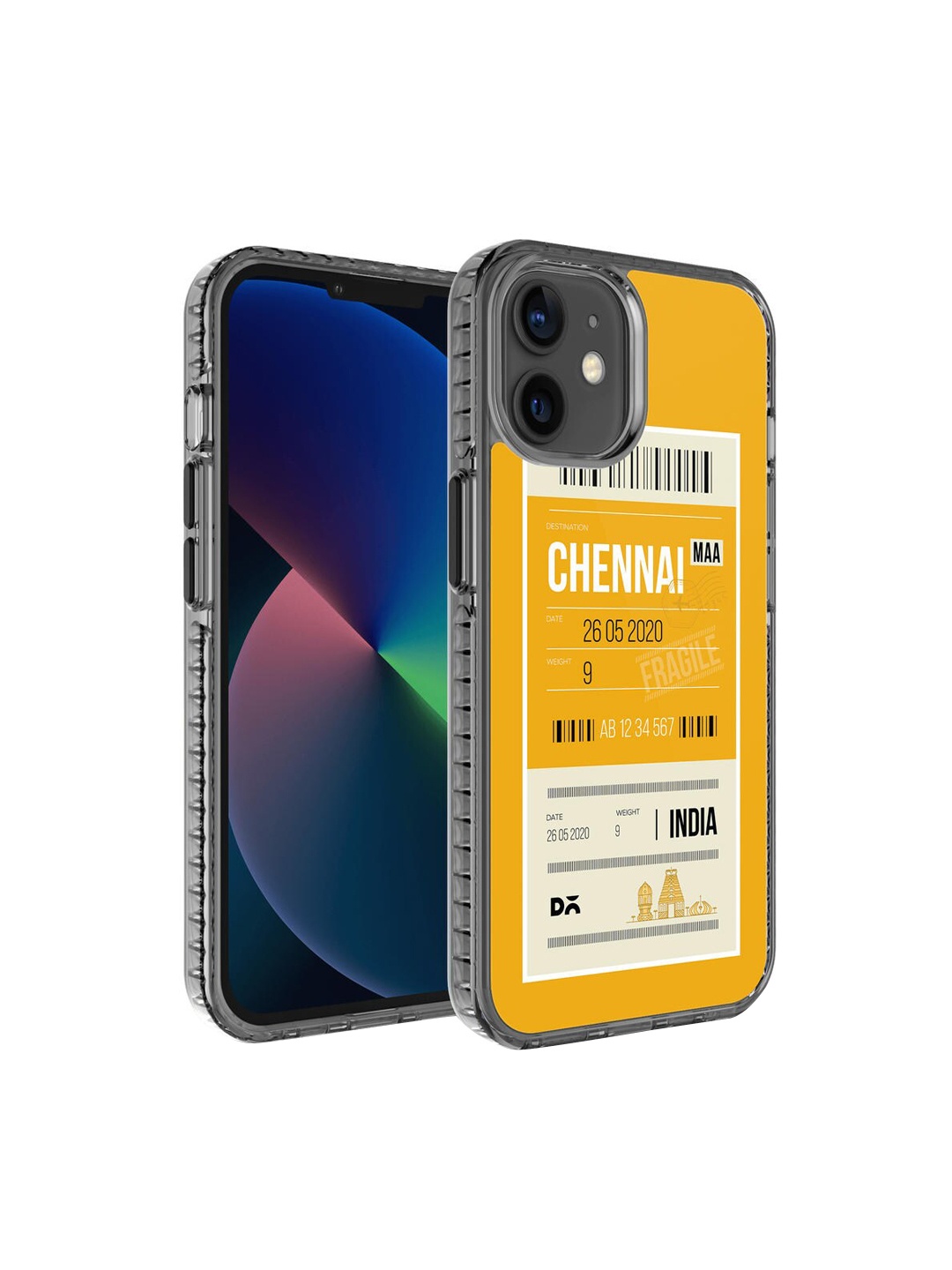 DailyObjects Orange & White Printed iPhone 12 Mini Phone Case