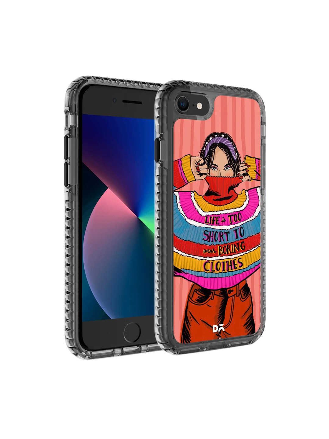 

DailyObjects Red & Yellow Printed iPhone SE 2020 Phone Case