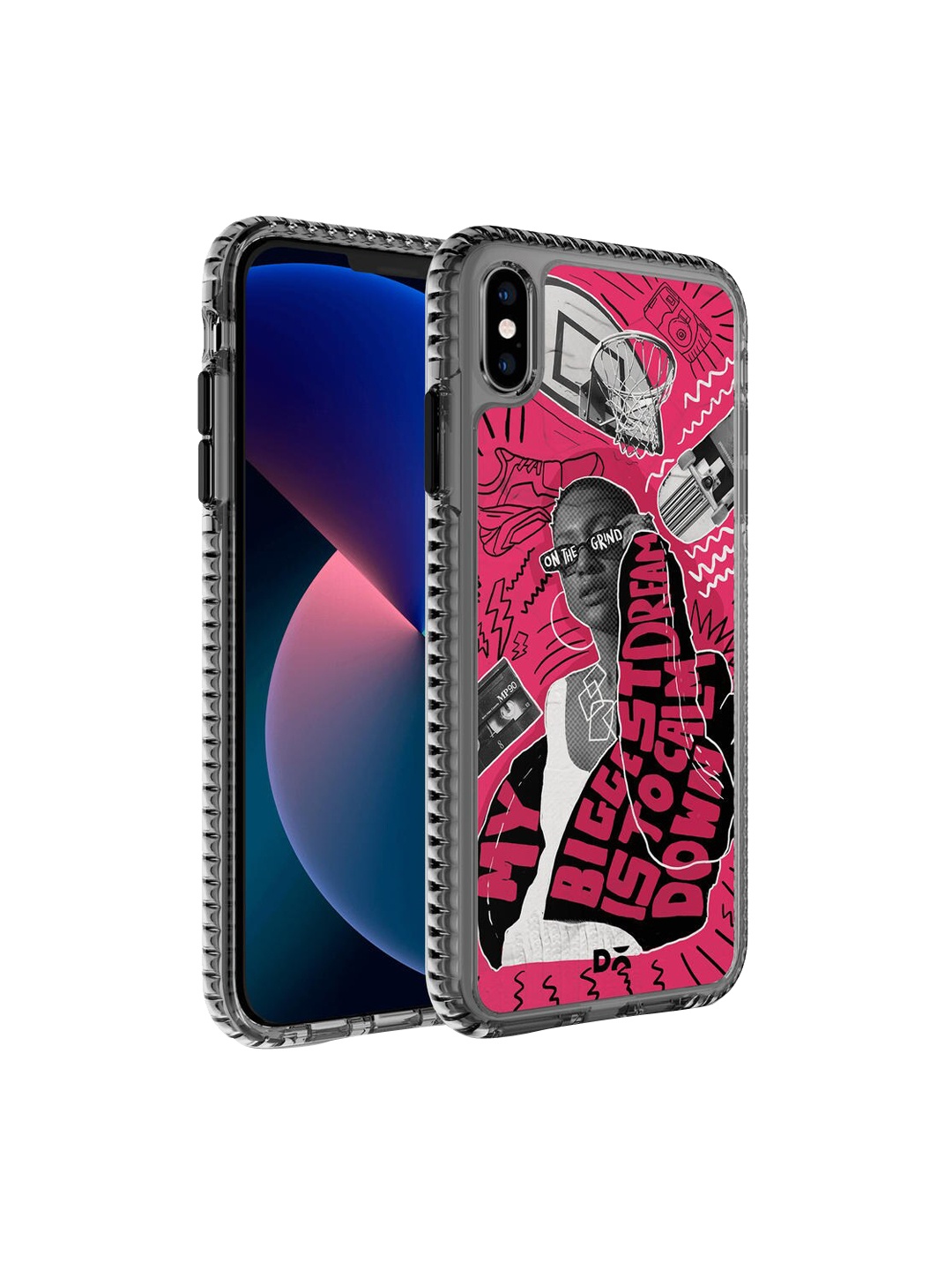 

DailyObjects Black & Red Printed Down The Street Stride iPhone XS Max Phone Case