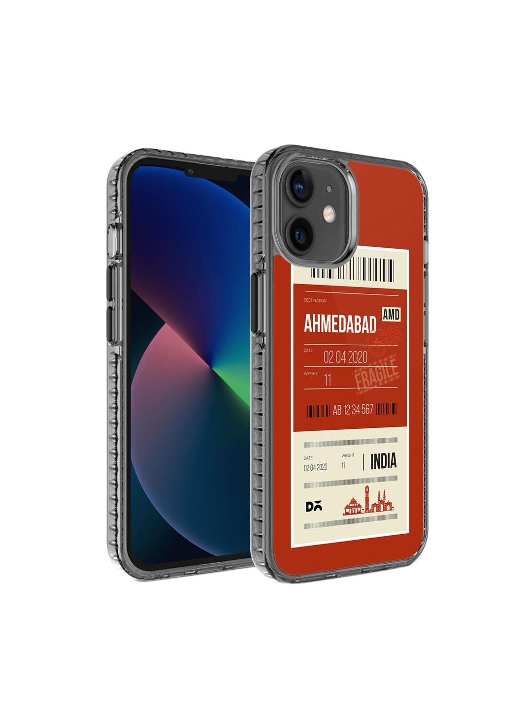 

DailyObjects Black & Red Printed Ahmedabad City Tag Stride iPhone 12 Mini Phone Case