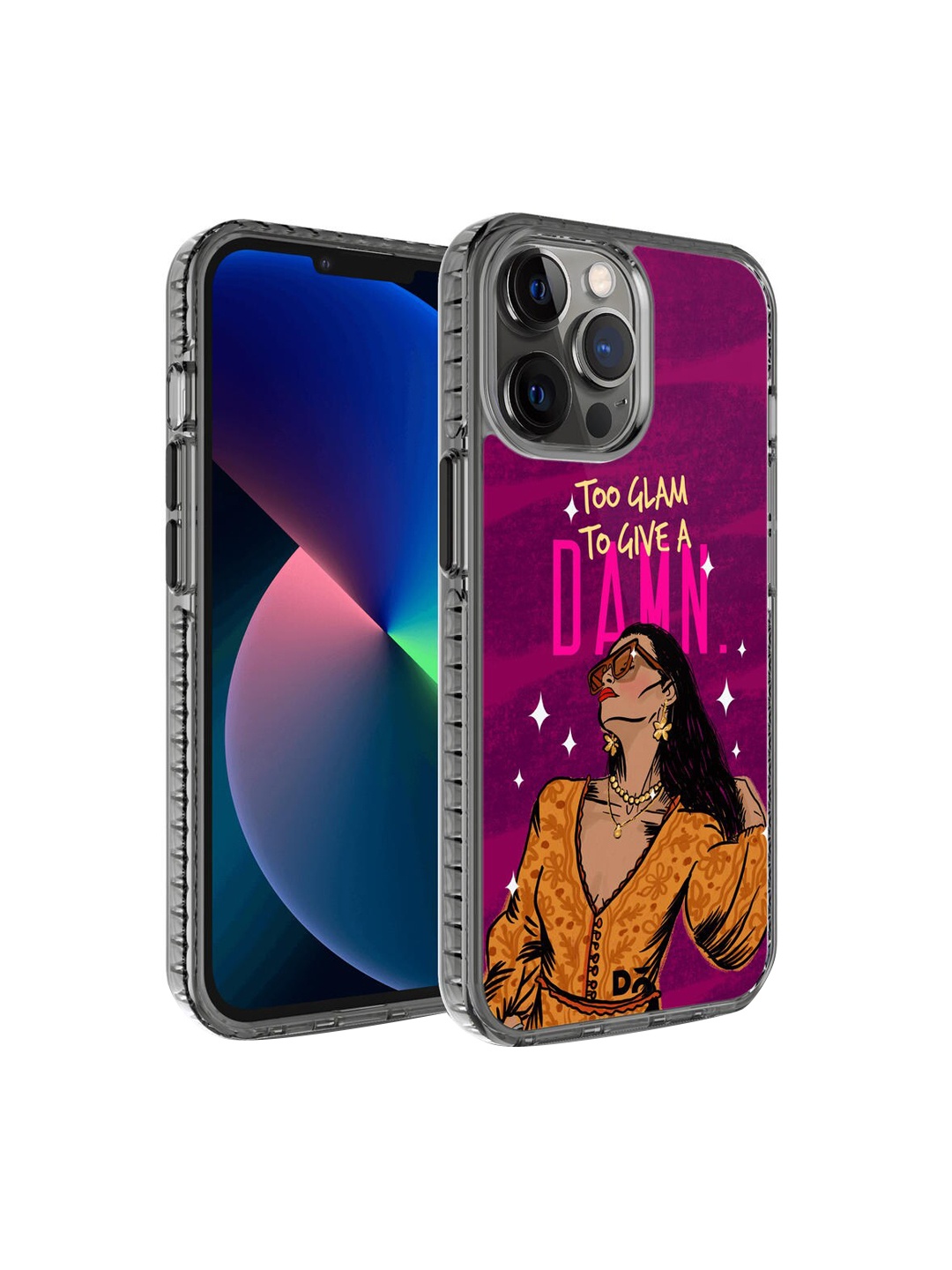 

DailyObjects Purple & Orange Glam No Damn Stride 2.0 iPhone 12 Pro Back Case